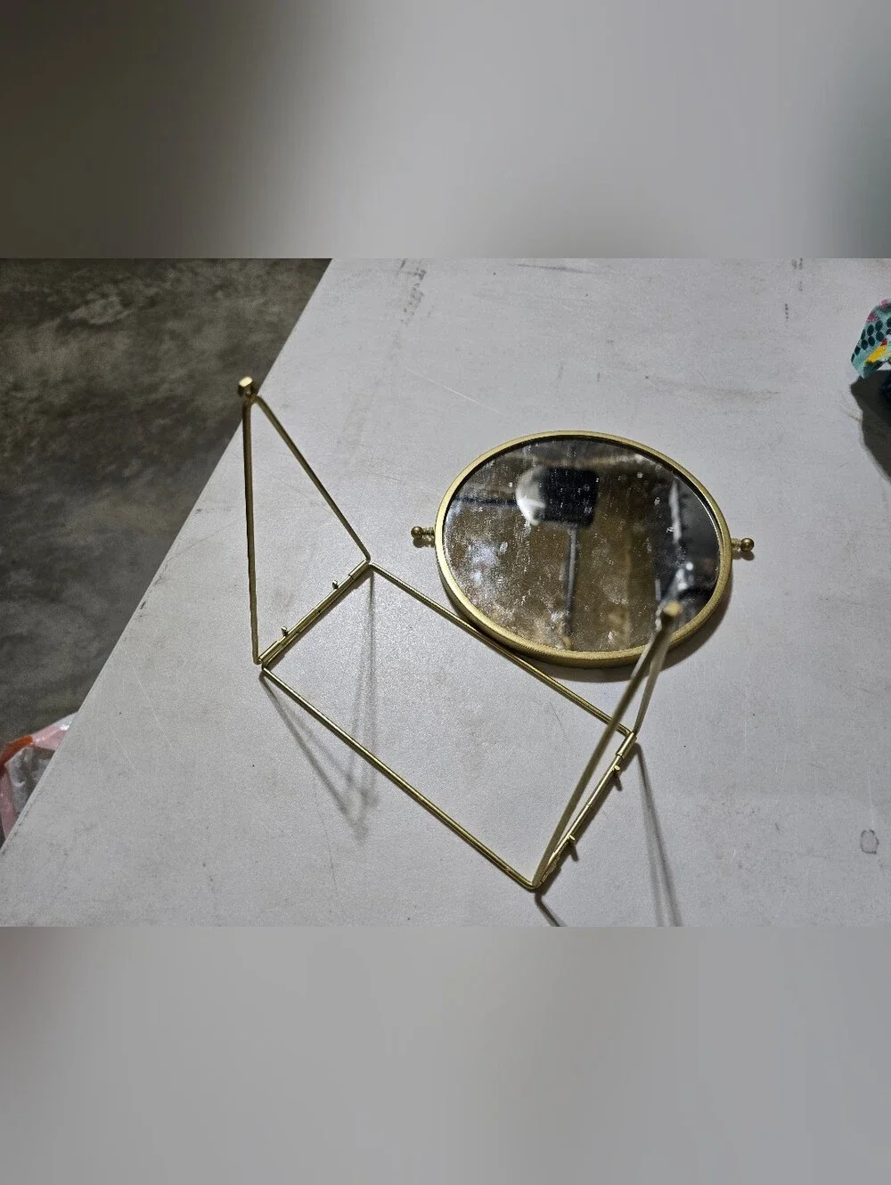 Gold Oval Freestanding Vanity Mirror